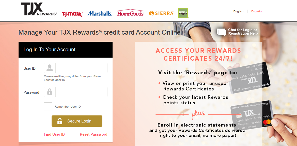 Tjx syf TJX Rewards Platinum MasterCard Account Login Process