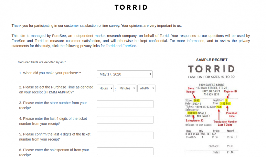 Torrid Survey