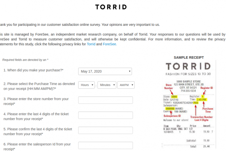 Torrid Survey