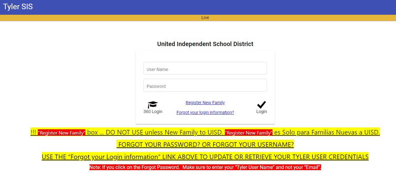 Login to Tyler UISD Account