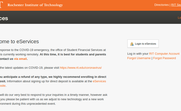 eServices Rochester Institute of Technology Login