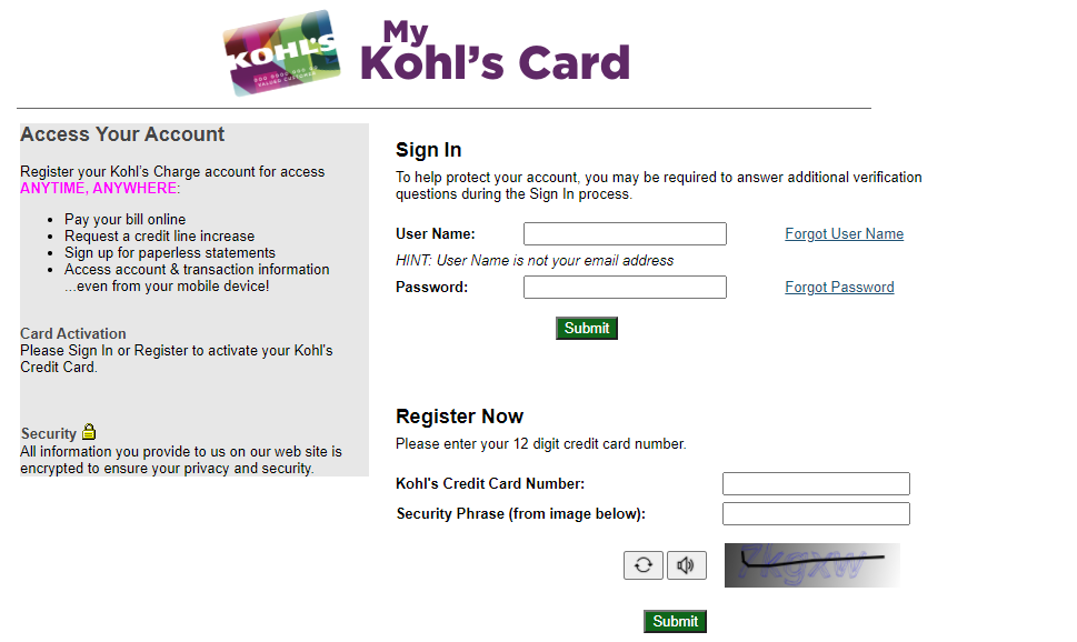 Mykohlscharge How To Access My Kohls Credit Card Account