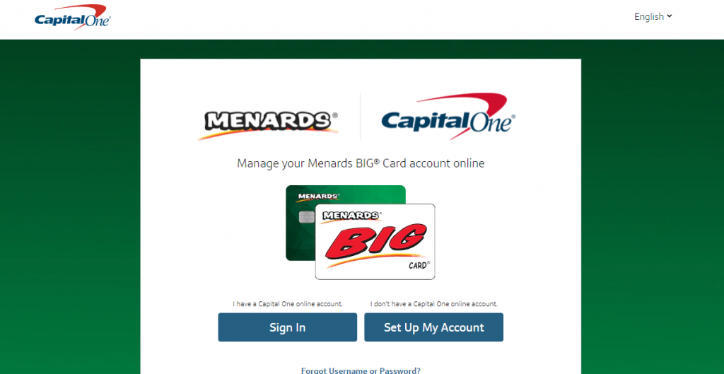 menards big card login