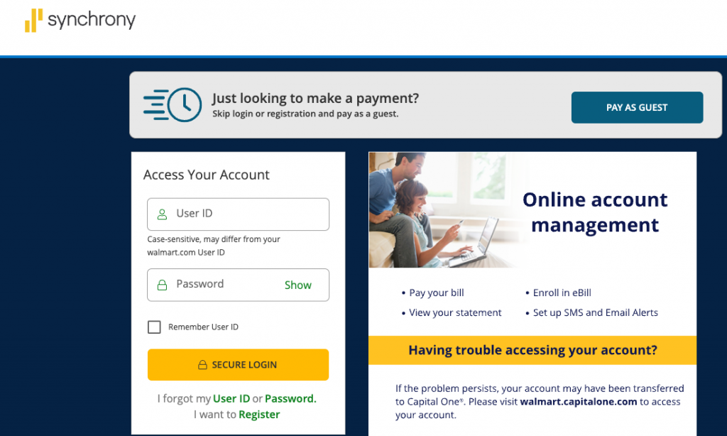 Walmart Credit Card Login tips