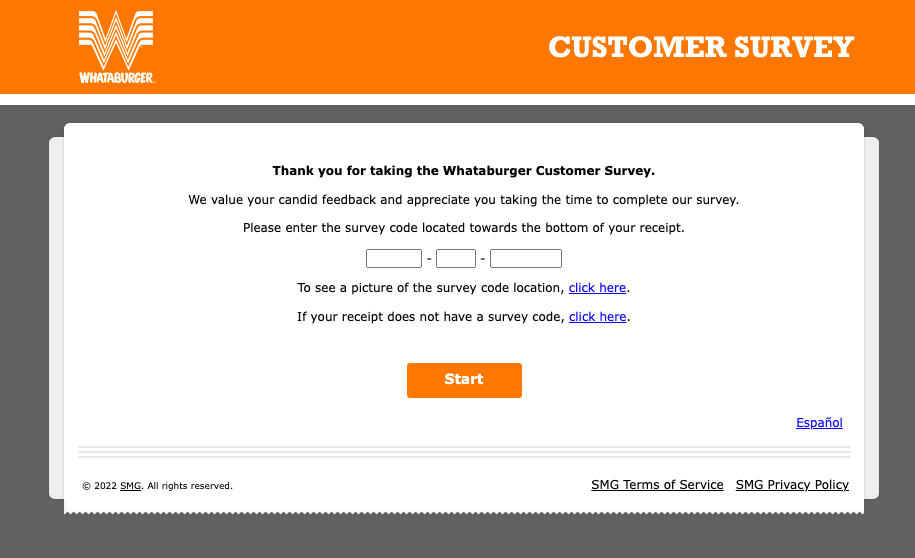 whataburger customer survey