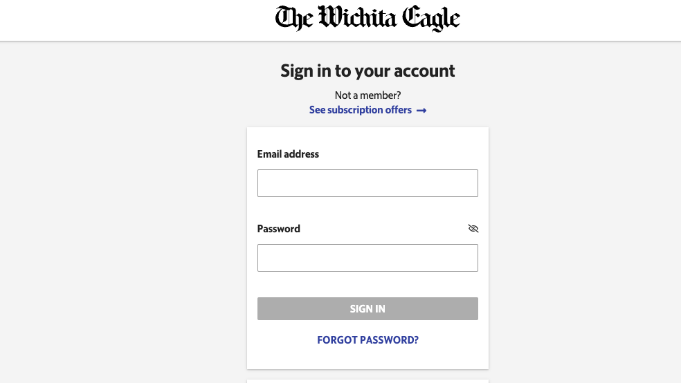 wichita eagle newspaper login