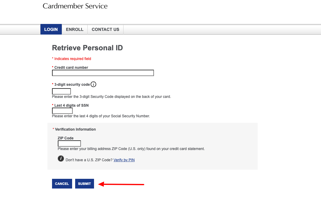 elan card personal id forgot password