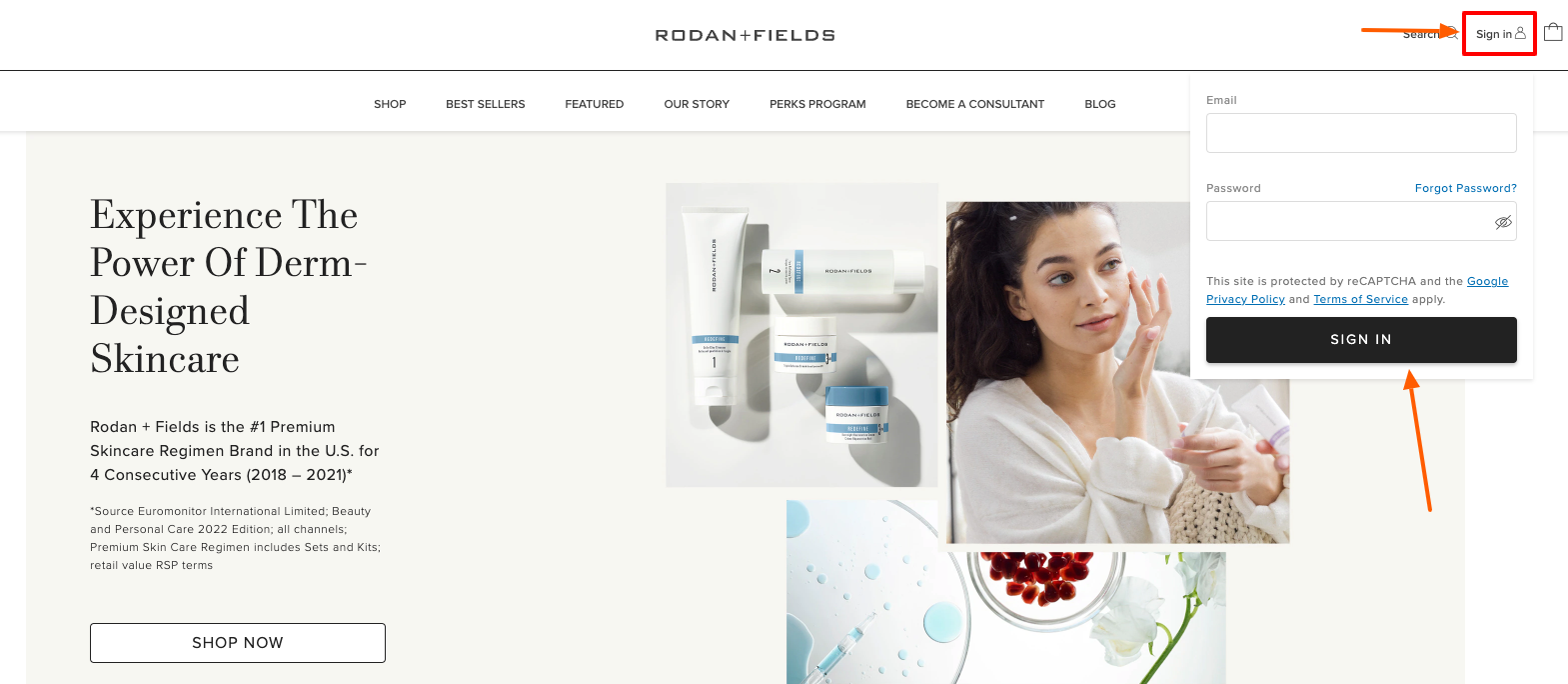 rodan and fields consultant login